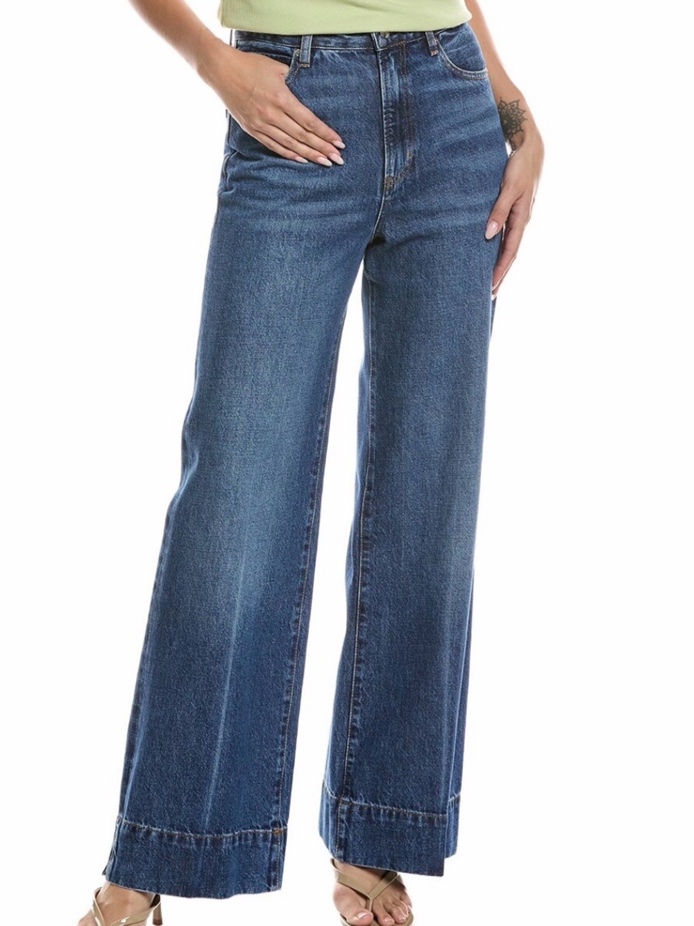 FRAME The Slice Flare Jeans Headliner Size 28 High Rise Wide Leg
